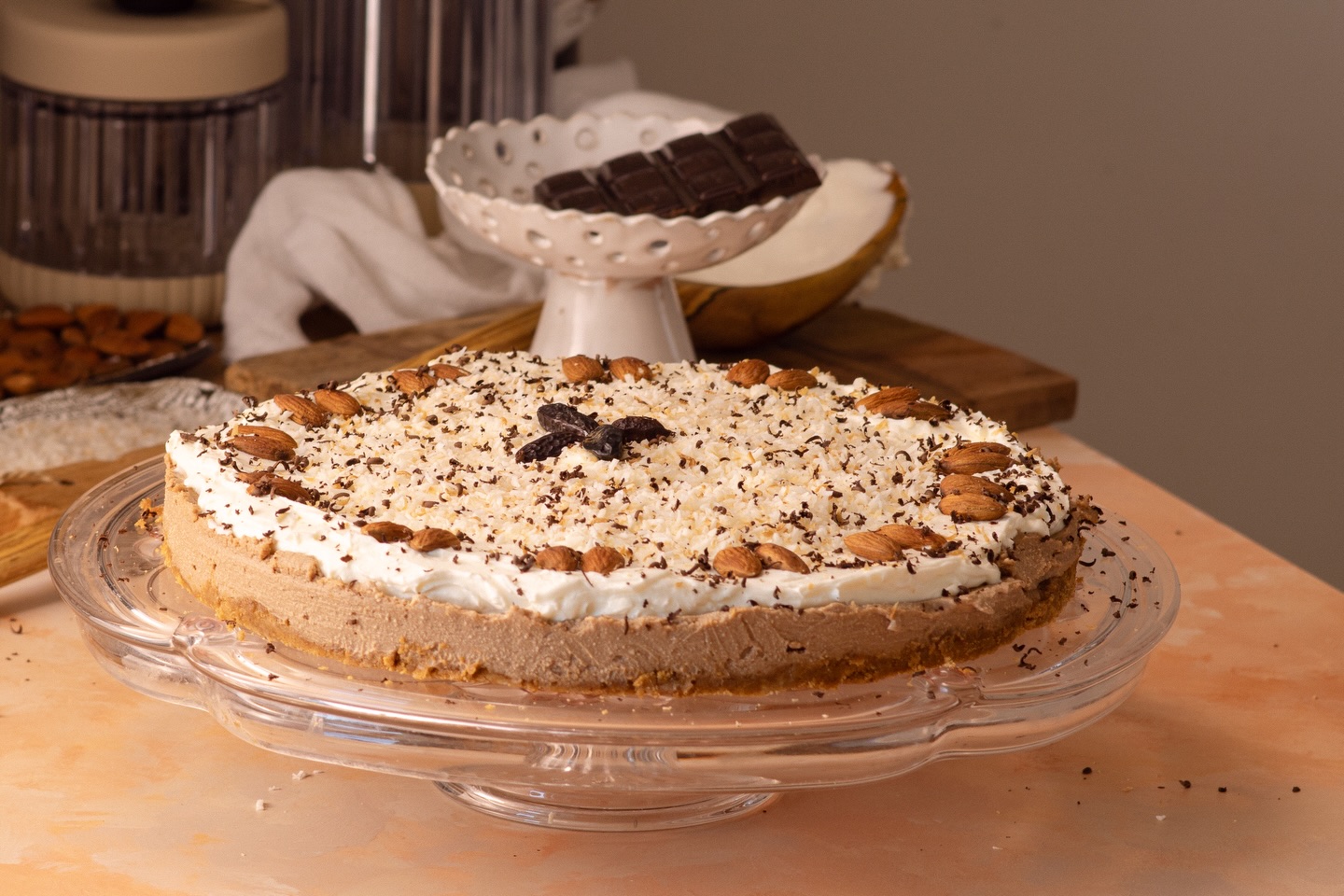The secret ingredient in this cheesecake isn’t the chocolate. It’s the coffee — and you won’t even taste it. ☕🍫  It just makes the chocolate taste better. That’s the whole trick.  No-bake chocolate coffee cheesecake — lighter than it looks, exactly as indulgent as it should be.  Comment RECIPE to have it in your DM now!  #nobakecheesecake #chocolatecheesecake #healthycomfortfood #coffeecheesecake