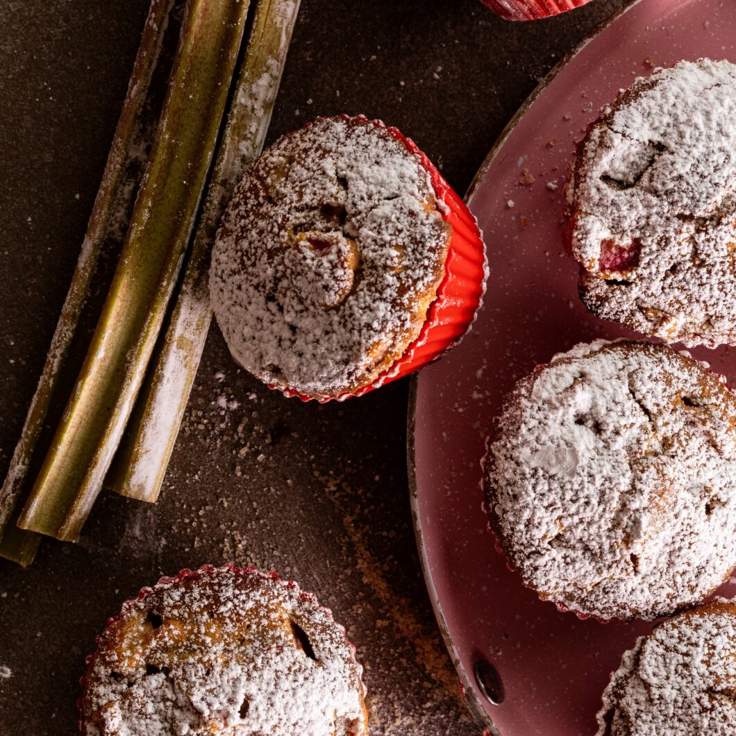 Sourdough Rhubarb Muffins (Or Without Sourdough)